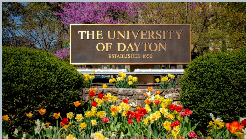 The University of Dayton entrance sign